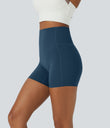 Halara UltraSculpt™ High Waisted Tummy Control Side Pocket Shaping Training Biker Shorts 5'' - Majolica Blue