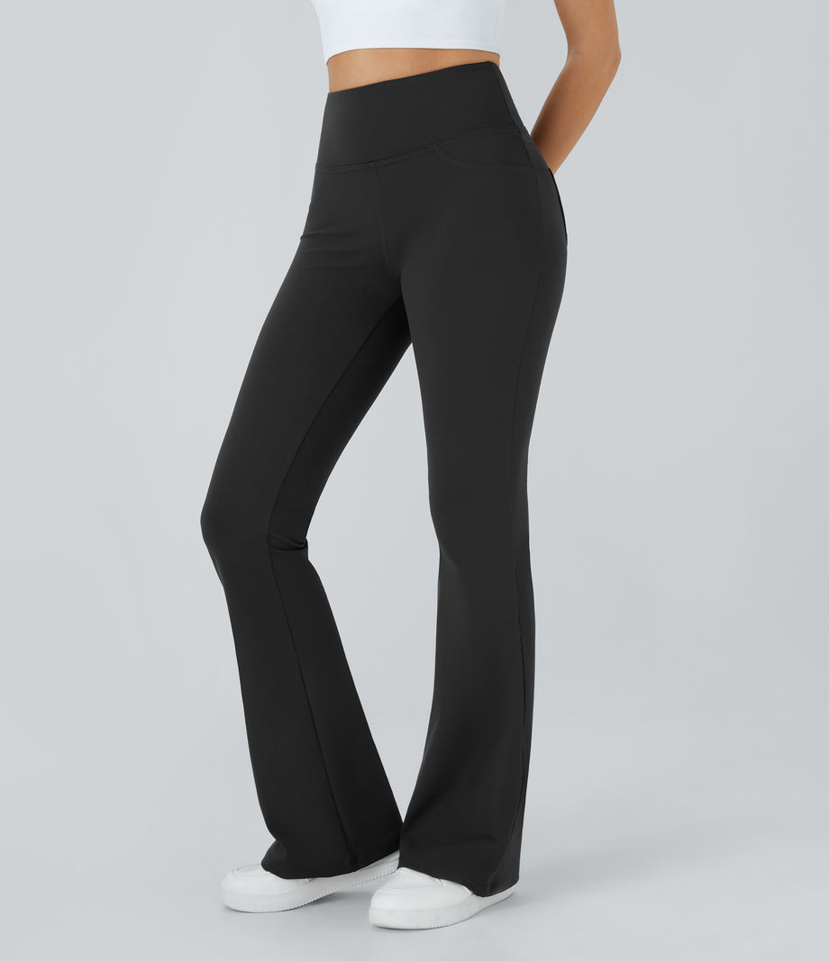 DayStretch High Waisted Pocket Flare Yoga Leggings - Black