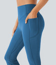 Halara UltraSculpt™ High Waisted Scrunch Butt Lifting Tummy Control Pocket Shaping Yoga Bootcut Leggings - Vallarta Blue