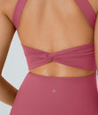 Backless Twisted Active Dress - Begonia Rouge