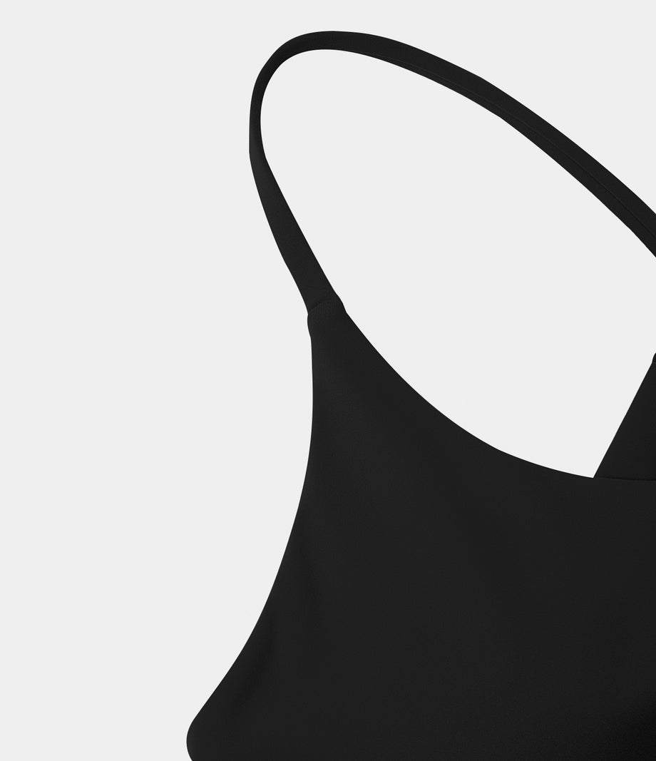 SoftlyZero™ Plush 2-in-1 Pocket Mini Active Dress DD-F Cups - Black