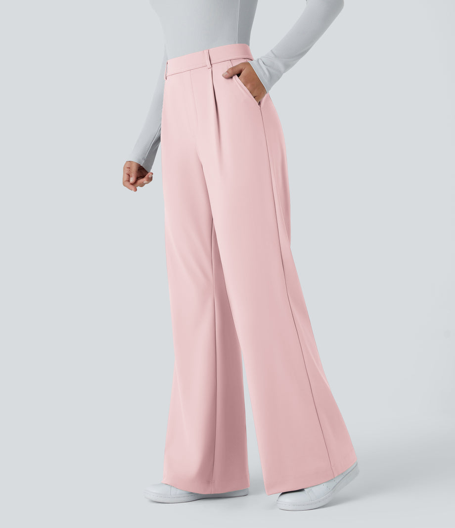 Halara Flex™ DayStretch High Waisted Pocket Work Flare Pants - Primrose Pink