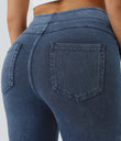 Halara Flex™ High Waisted Pocket Denim Casual Leggings - Washed Denim Bleached Blue