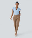 Halara Flex™ DayStretch High Waisted Pocket Ankle Length Tapered Work Pants - Burro