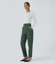 Halara Flex™ High Waisted Pocket Solid Work Tapered Pants - Dark Green