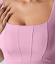 SoftlyZero™ Airy Square Neck Backless Corset Ruched Split Bodycon Midi Cool Touch Bridesmaid and Wedding Guest Dress - Nosegay