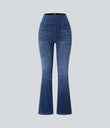 Halara Flex™ High Waisted Pockets Washed Casual Bootcut Jeans - Frost Blue Denim