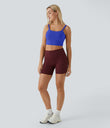 Double Straps Cropped Yoga Tank Top - Night Sky Blue