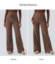 DayStretch High Waisted Tummy Control Wide Leg Baggy Yoga Pants with Pockets - Sepia