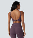 Halara UltraSculpt™ Double Straps Twisted Backless Cropped Yoga Tank Top - Night's Purple