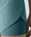 Breezeful™ Super High Waisted Curved Hem 2-in-1 Pocket Quick Dry Yoga Shorts 3.5'' - Mineral Blue