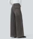Halara Flex™ High Waisted Pockets Washed Casual Wide Leg Jeans - Grey Black Denim