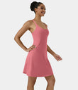 SoftlyZero™ Airy Cut Out 2-in-1 Pocket Cool Touch Longer Active Dress-UPF50+ - Desert Rose