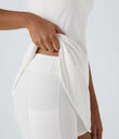SoftlyZero™ Plush Double Straps 2-Piece Pocket Slip Dance Active Dress A-D Cups - White
