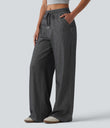 Halara Flex™ Low Rise Drawstring Wide Leg Sparkle Casual Sweatpants Jeans with Pockets - Iron Gate Denim