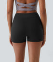 SoftlyZero™ Airy High Waisted Pocket Plain Cool Touch Yoga Shorts 3.5"-UPF50+ - Black