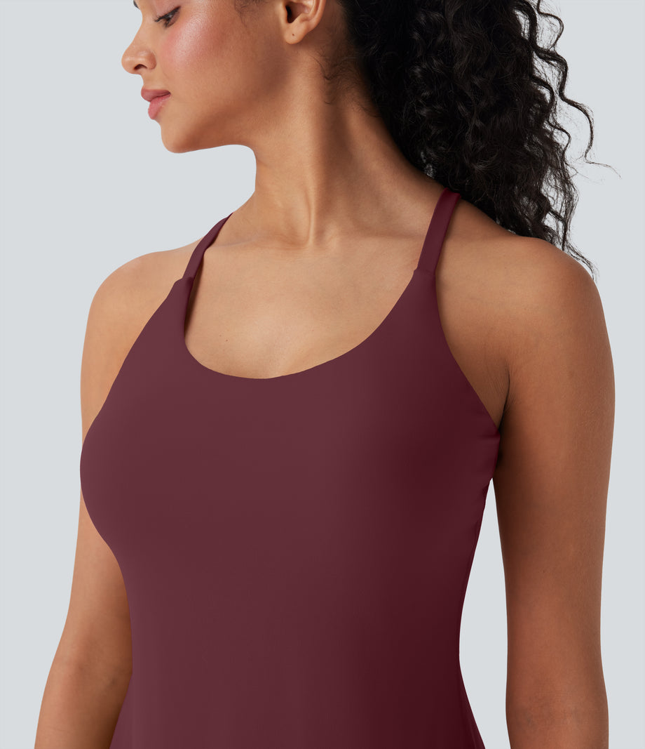 SoftlyZero™ Plush Active Dress-Longer Length-Easy Peezy Edition DD-F Cups - Zinfandel