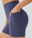 Halara UltraSculpt™ High Waisted Scrunch Butt Lifting Tummy Control Pocket Shaping Workout Biker Shorts 5'' - Mood Indigo
