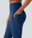 Halara UltraSculpt™ High Waisted Tummy Control Pocket Shaping Yoga Bootcut Leggings - Navy Peony
