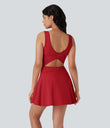 SoftlyZero™ Airy U Neck 2-in-1 Pocket Mini Cool Touch Dance Active Dress - Salsa