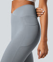 SoftlyZero™ Crossover Pocket Plain Leggings-UPF50+ - Quarry