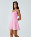 SoftlyZero™ Airy Backless Twisted Flare Low Support Dance Active Dress-Longer Length-Easy Peezy Edition A-D Cups - Nosegay