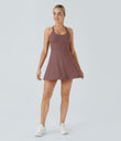 Backless Twisted Active Dress - Deep Tea Brown