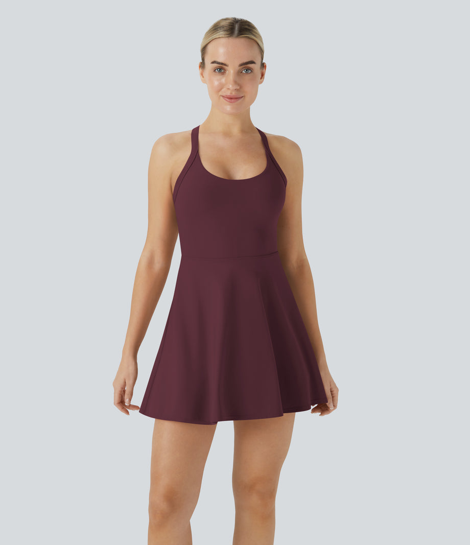 SoftlyZero™ Airy Backless Twisted Cool Touch Dance Active Dress-Easy Peezy Edition - Fig