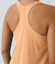 Breezeful™ Backless Racerback Side Pocket High Low Flowy Midi Quick Dry Casual Dress - Peach Orange