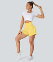 SoftlyZero™ Airy Super High Waisted 2-in-1 Cool Touch Yoga Shorts with Pockets - Goldfinch
