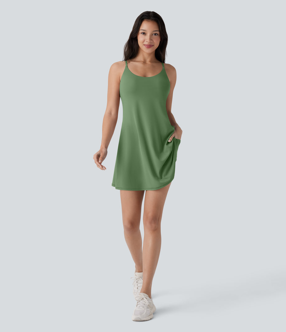 SoftlyZero™ Plush Molded Cups Low Support Dance Active Dress-Easy Peezy Edition A-D Cups - Kashmir