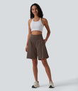 SoftlyZero™ Airy Super High Waisted 2-in-1 Cool Touch Yoga Shorts 9" with Pockets - Chocolate Martini