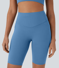 Halara UltraSculpt™ High Waisted Tummy Control Pocket Shaping Training Biker Shorts 9'' - Pacific Coast