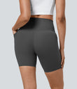 Halara UltraSculpt™ High Waisted Tummy Control Pocket Shaping Training Biker Shorts 7'' - Volcanic Ash