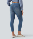 Halara Flex™ High Waisted Pockets Denim Casual Leggings - Mayan Blue Denim