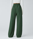 High Waisted Pocket Straight Leg Baggy Mop Corduroy Casual Pants - Greener Pastures