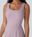 SoftlyZero™ Airy U Neck 2-in-1 Pocket Mini Cool Touch Dance Active Dress-Easy Peezy - Pink Purple