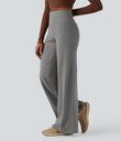 DayStretch High Waisted Tummy Control Wide Leg Baggy Yoga Pants with Pockets - Silent Storm