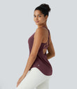 Halara UltraSculpt™ Round Neck Curved Hem Workout Tank Top - Evening Red