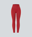 OneForm Seamless Flow High Waisted Ruched 7/8 Yoga Leggings - Salsa