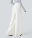 Halara Flex™ High Waisted Pockets Washed Casual Wide Leg Jeans - Beige Denim