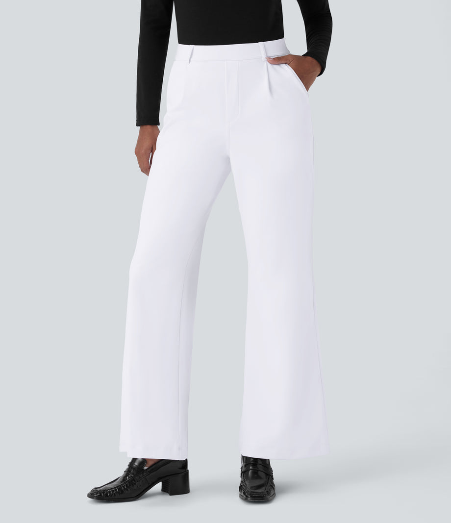 Halara Flex™ DayStretch High Waisted Pocket Work Flare Pants - White