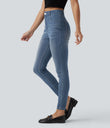 Halara Flex™ High Waisted Casual Skinny Jeans with Pockets -  Blue Jasper Denim