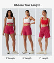SoftlyZero™ Airy Crossover High Waisted 2-in-1 Cool Touch Yoga Shorts 3'' with Pockets - Winterberry