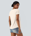 Square Neck Short Sleeve Casual Top - Whisper White