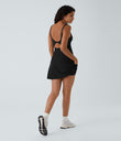 SoftlyZero™ Plush Double Straps 2-Piece Pocket Slip Dance Active Dress A-D Cups - Black