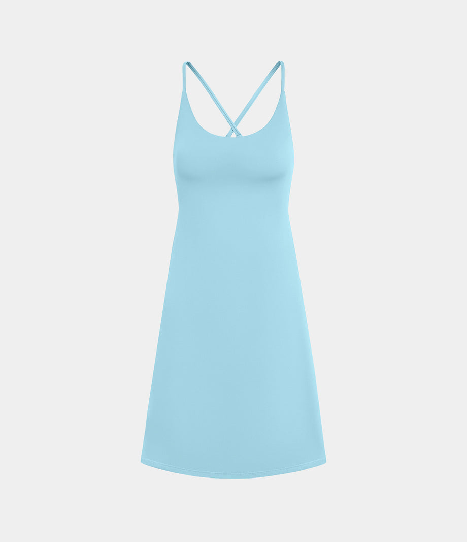 SoftlyZero™ Plush 2-in-1 Pocket Mini Active Dress DD-F Cups - Spun Sugar