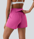 SoftlyZero™ Airy Super High Waisted 2-in-1  Cool Touch Yoga Shorts 5'' with Pockets-Longer Length - Fuchsia Fedora