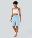 SoftlyZero™ Airy High Waisted Pockets Cool Touch Yoga Bermuda Shorts - Spun Sugar