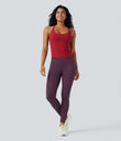 Scoop Neck Crisscross Back Crossover Hem Yoga Cami Top - Scarlet Sage